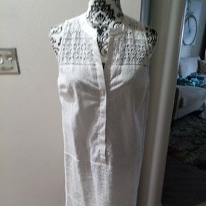 Ann Taylor Loft White Eyelet Sleeveless (6)
